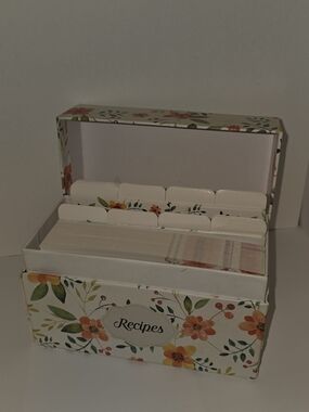 Floral Recipe Card Box with Dividers